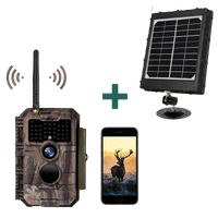 Bundle of Solar Panel and Wireless Bluetooth WiFi Deer Camera 64MP 1296P Night Vision No Glow Motion Activated | W600 Red